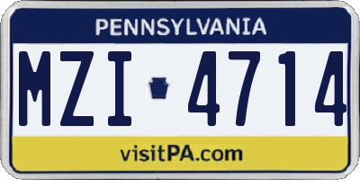 PA license plate MZI4714