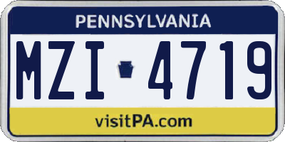 PA license plate MZI4719