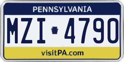 PA license plate MZI4790