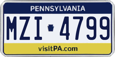 PA license plate MZI4799