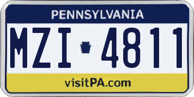 PA license plate MZI4811
