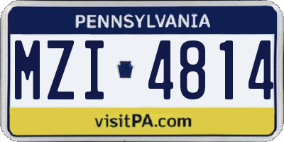 PA license plate MZI4814