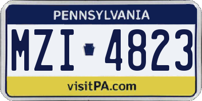 PA license plate MZI4823