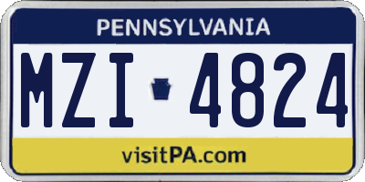 PA license plate MZI4824