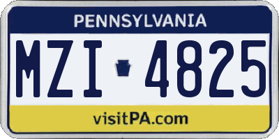 PA license plate MZI4825