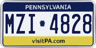 PA license plate MZI4828