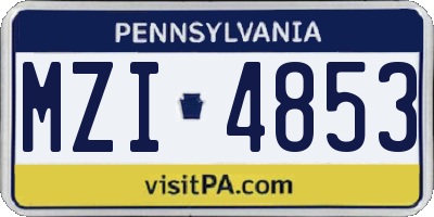 PA license plate MZI4853
