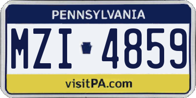 PA license plate MZI4859