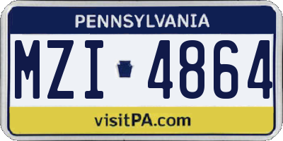 PA license plate MZI4864