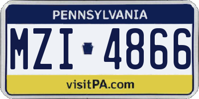 PA license plate MZI4866