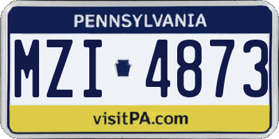 PA license plate MZI4873