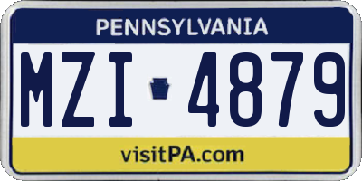 PA license plate MZI4879
