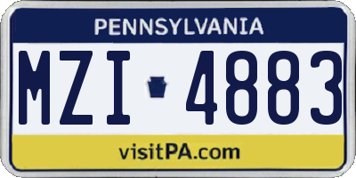 PA license plate MZI4883