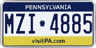 PA license plate MZI4885