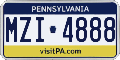 PA license plate MZI4888