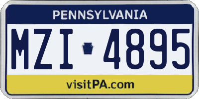 PA license plate MZI4895