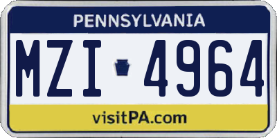 PA license plate MZI4964