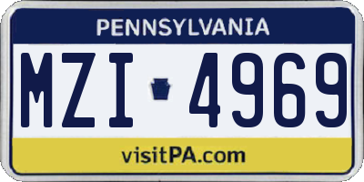 PA license plate MZI4969