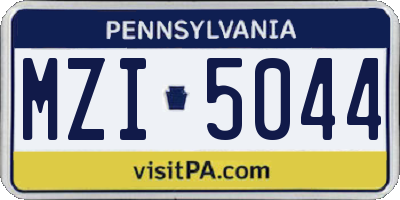 PA license plate MZI5044
