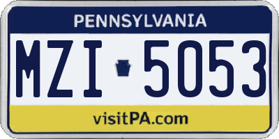 PA license plate MZI5053