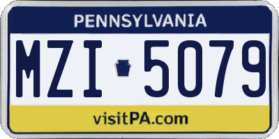 PA license plate MZI5079