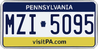 PA license plate MZI5095