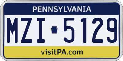 PA license plate MZI5129
