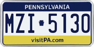 PA license plate MZI5130