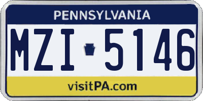 PA license plate MZI5146