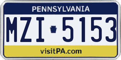 PA license plate MZI5153
