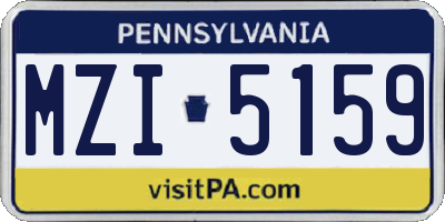 PA license plate MZI5159