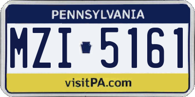 PA license plate MZI5161