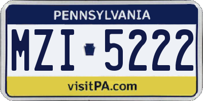 PA license plate MZI5222