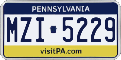 PA license plate MZI5229