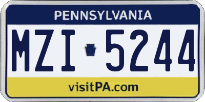 PA license plate MZI5244