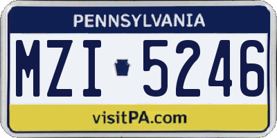 PA license plate MZI5246