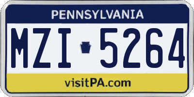 PA license plate MZI5264