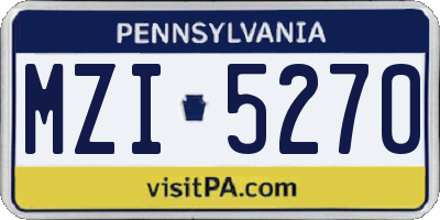 PA license plate MZI5270