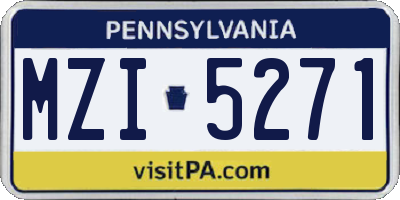 PA license plate MZI5271
