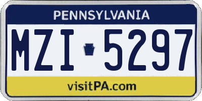 PA license plate MZI5297