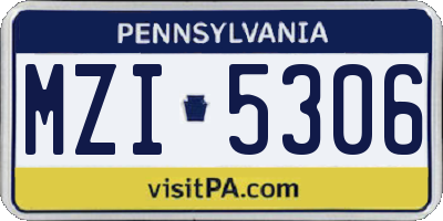 PA license plate MZI5306