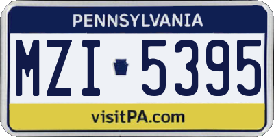 PA license plate MZI5395
