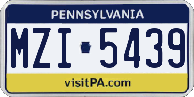 PA license plate MZI5439