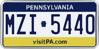 PA license plate MZI5440