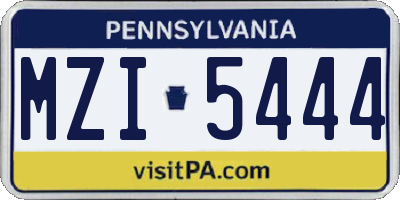 PA license plate MZI5444