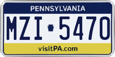 PA license plate MZI5470