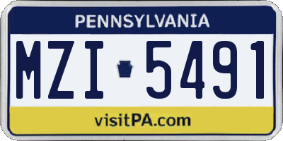 PA license plate MZI5491