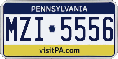 PA license plate MZI5556