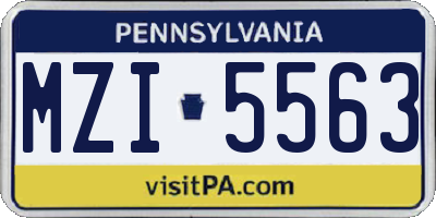 PA license plate MZI5563