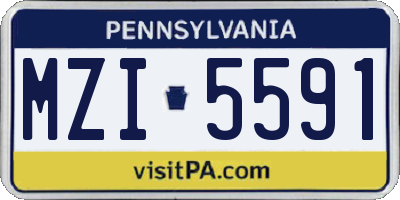 PA license plate MZI5591